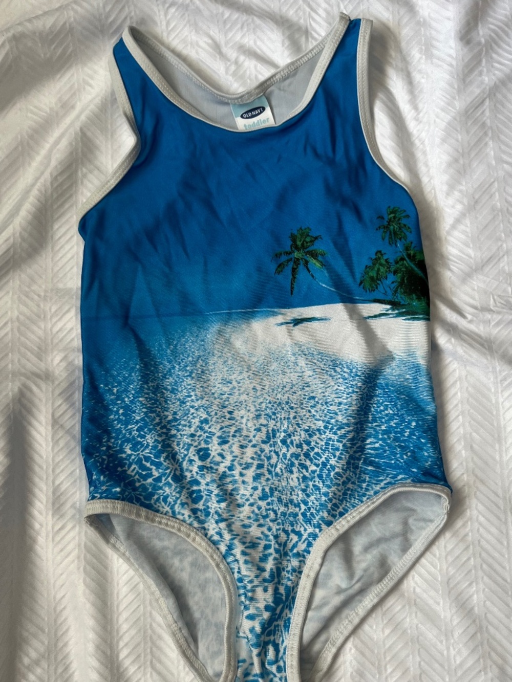 Old Navy Tropical Beach Island Print Tank Swimsuit 4T Girls 1 Piece NEW
